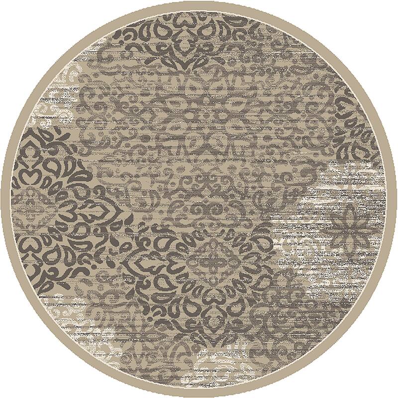 Admire Home Living Plaza Modern Abstract Damask Pattern Area Rug