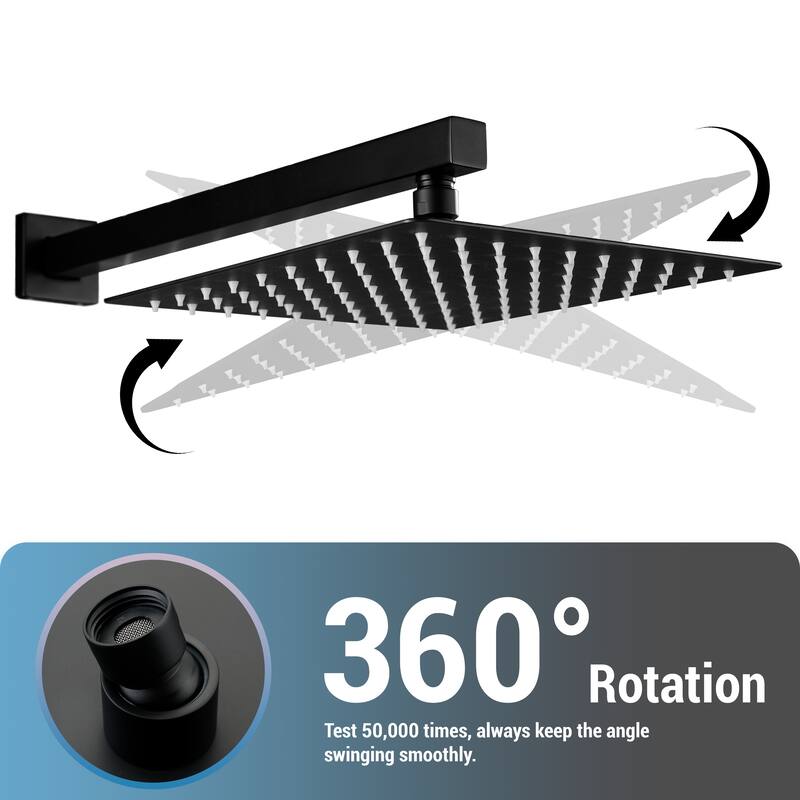 2-Spray 10 in. Wall Mount Fixed and Handheld Shower Head with Shower Grab Bar (Anti Scald Valve Included) - 10" x 10"