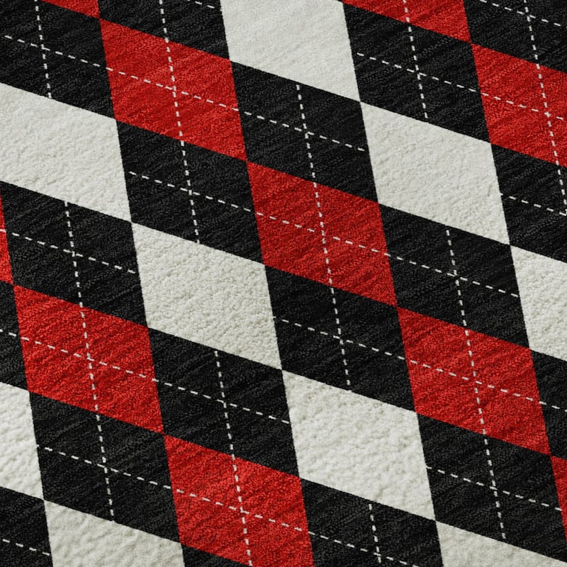Premium Washable Super Soft Argyle Mayfield Rug