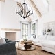 preview thumbnail 7 of 7, Clive 6-light Carbon Grey & Black Iron Chandelier