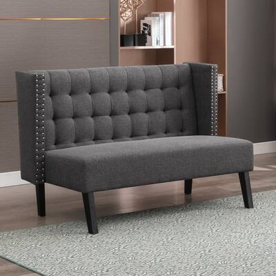 Mixoy Loveseat Settee Bench Sofa, Modern Upholstered Banquette Couch for Dining Living Room Hallway and Entryway Seating