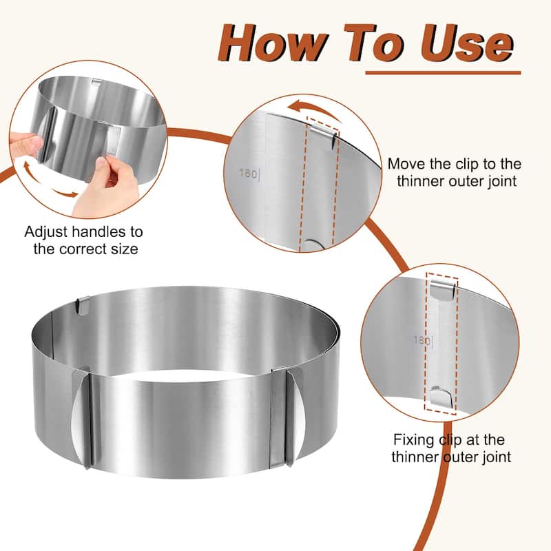 2Pcs Cake Ring 6cm/7cm High Adjustable Cake Ring Mousse Baking Moulds