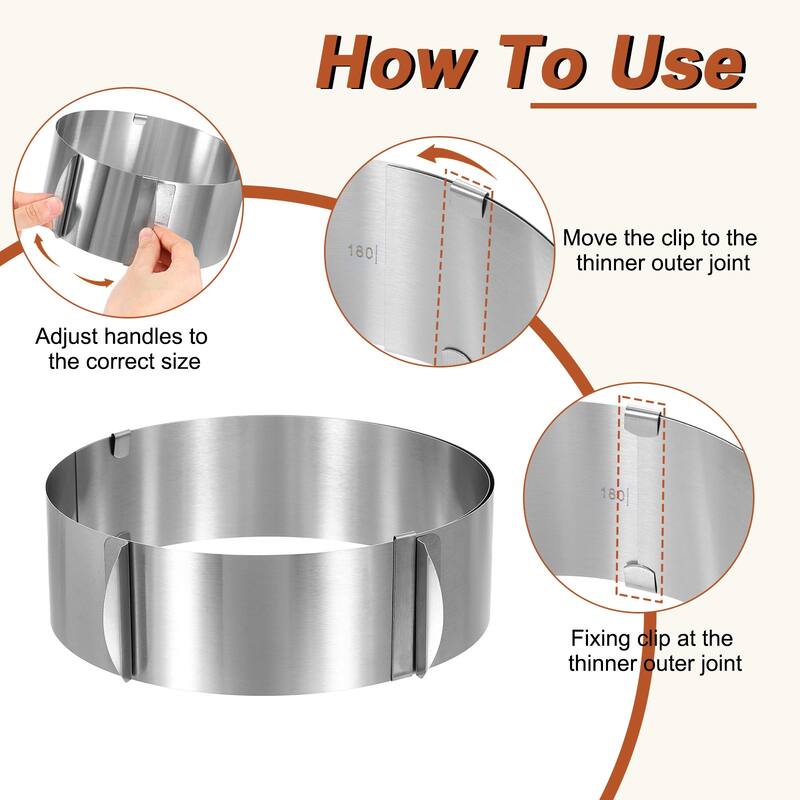 Cake Ring 6cm High Adjustable Round Cake Ring Mousse Baking Moulds