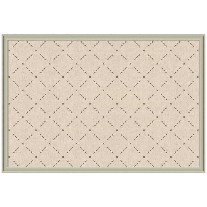 Kate and Laurel Pinboard Green Lattice Print - 38x26 - Florence Silver