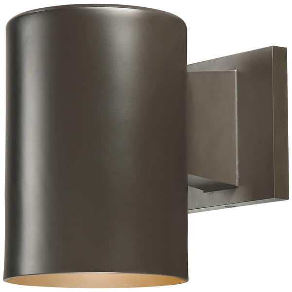 slide 2 of 3, Volume Lighting 1-Light Antique Bronze Outdoor Cylinder Wall Mount
