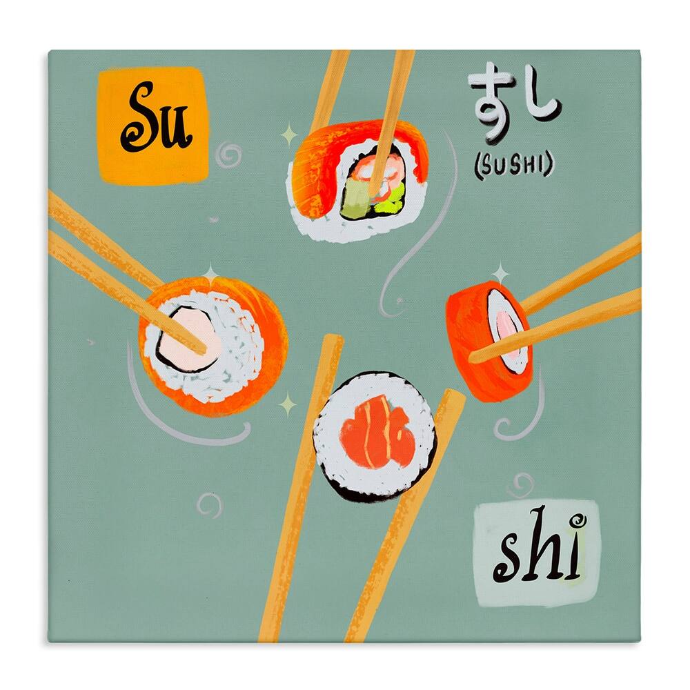 Stupell Tasty Sushi Party Gathering Canvas Wall Art Design By Juliet Rose Philips