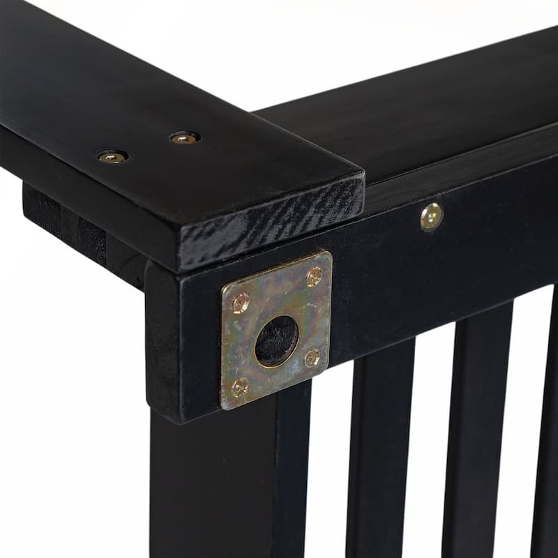 Patio Wooden Twin Size Porch Swing Daybed Frame with 4 Hanging Ropes for Backyard and Outdoor Use