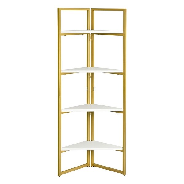 4-tier Corner Triangular Shelves, Modern Multi-function Storage