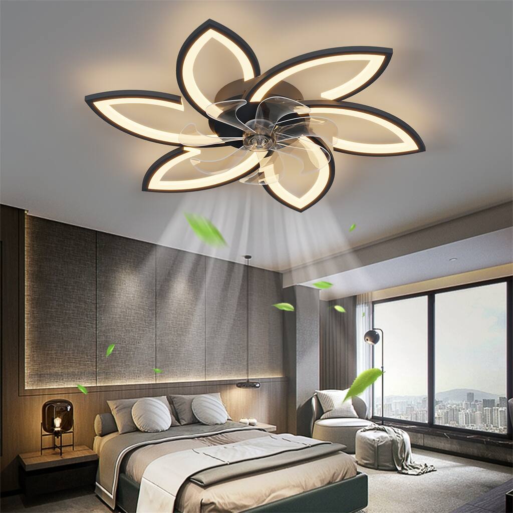 6 Gear Wind Speed Fan Light with Remote Control Dimmable LED