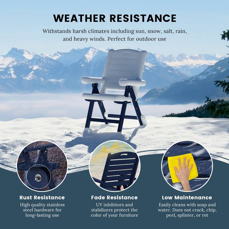 Coastline Patio Folding Highback Dining Chair Set of 2