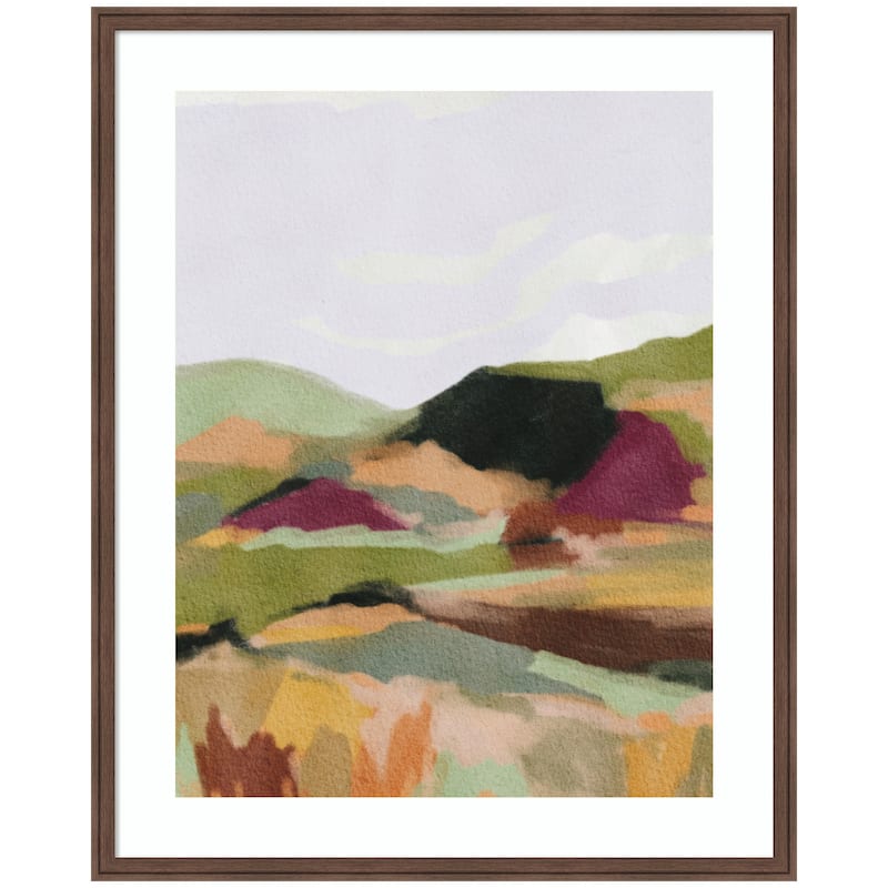 Kate and Laurel Framed Art Dreamy Landscape by Nikita Jariwala - 34x42 - Brown