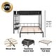 preview thumbnail 17 of 15, Black Twin over Full Metal Bunk Bed with Shelves and Noise-Free Slats