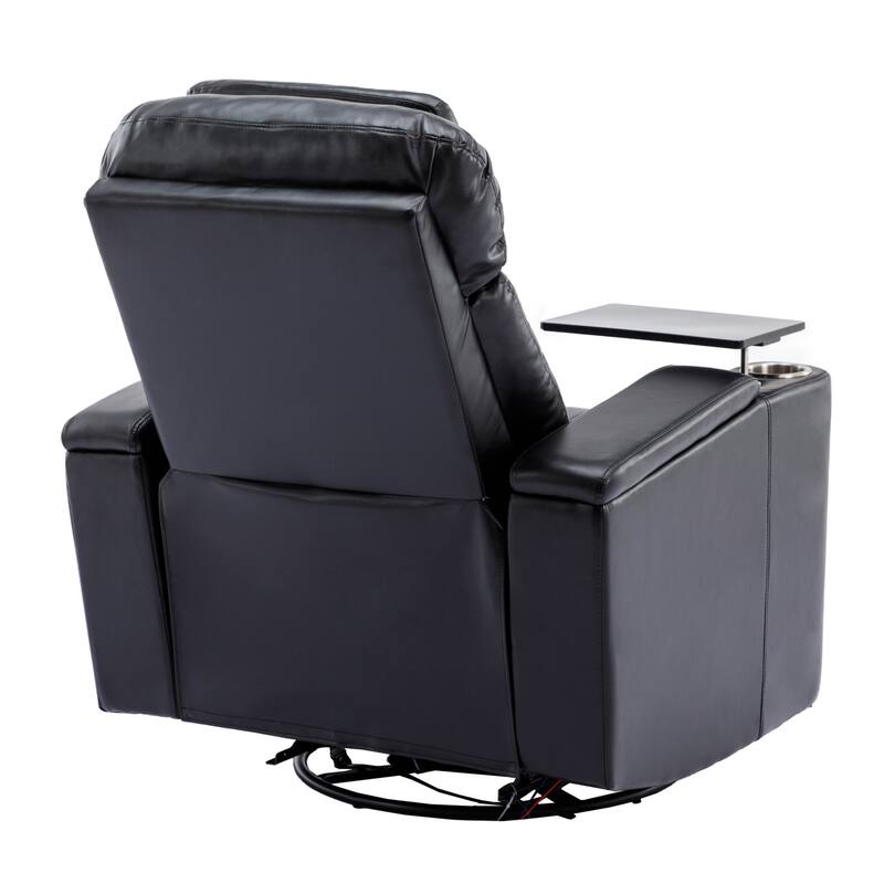 270° Power Swivel Lift Recliner Chair with Cell Phone Stand & Cup Holders, Swivel Tray Table, Lazy Boy Sofa Chair for Home