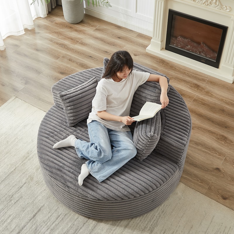GDFStudio - Emberwood Corduroy Single Sofa Cloud Recliner