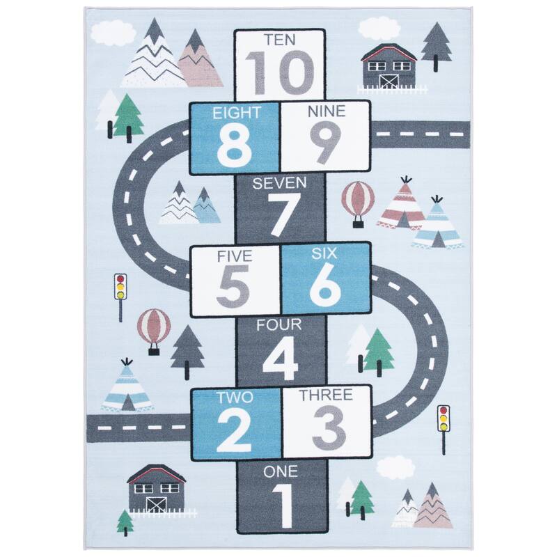 SAFAVIEH Kids Playhouse Machine Washable Slip Resistant Arendine Hopscotch Area Rug