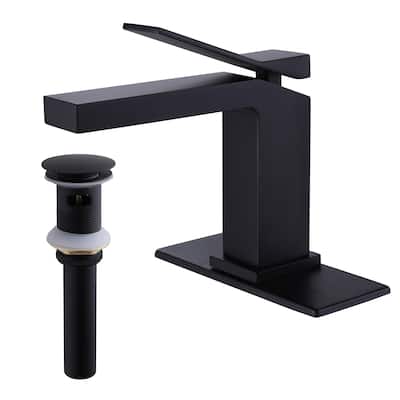 Single Handle Bathroom Faucet with Pop-up Drain 1 Hole Brass Modern Bathroom Sink Basin Faucets