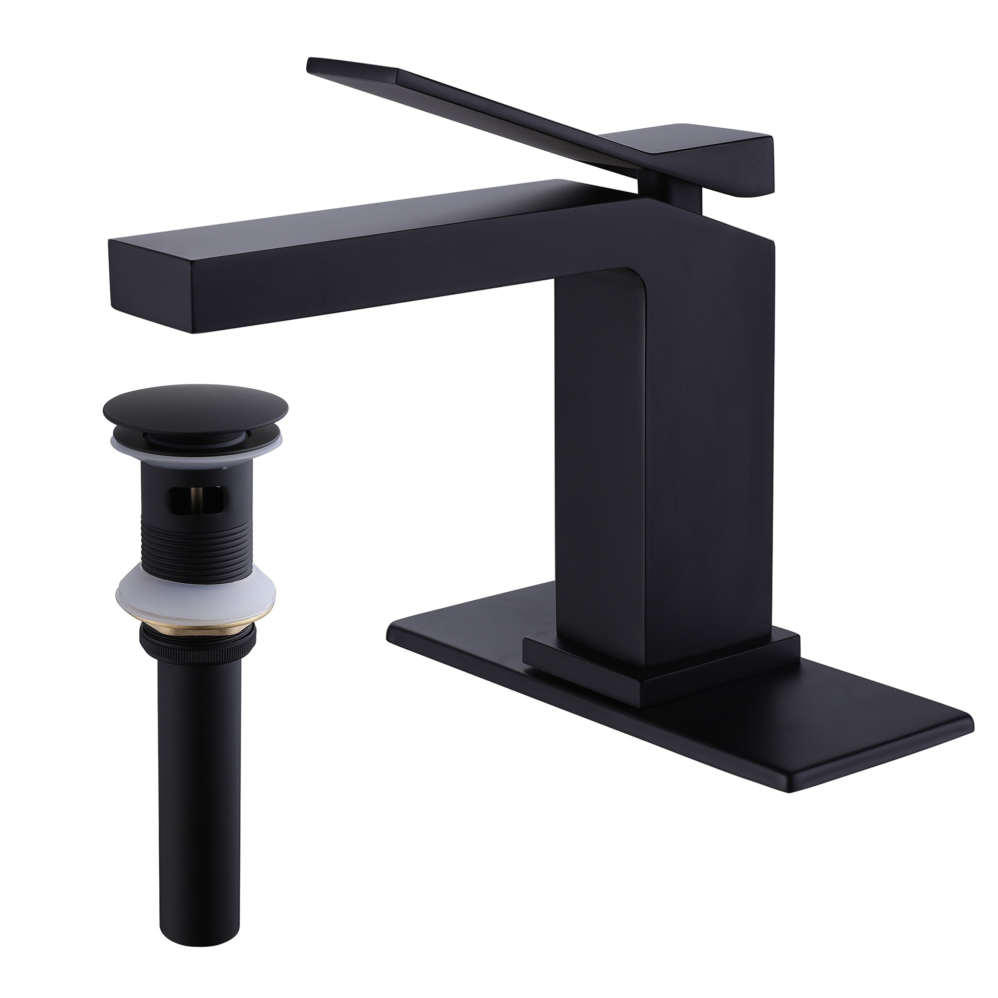 Single Handle Bathroom Faucet with Pop-up Drain 1 Hole Brass Modern Bathroom Sink Basin Faucets