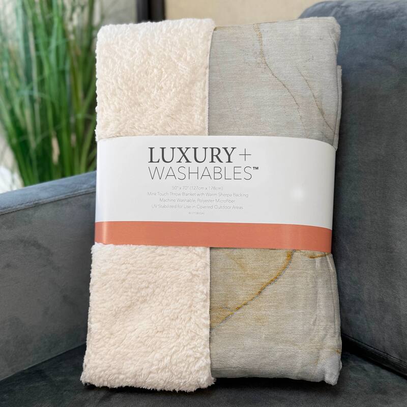 Premium Machine Washable Abstract Contemporary Sherpa Throw Blanket
