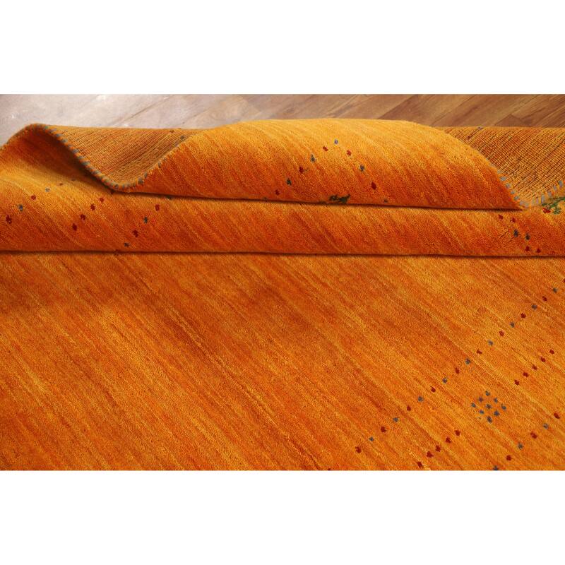 Hand Knotted Oriental 100% Wool Carpet Tribal Tribal Oranges & Rust Gabbeh Area Rug - 7' 6'' X 5' 1''