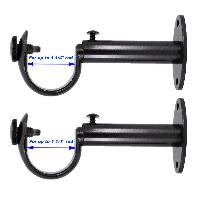 MERIVILLE Set of 2 Curtain Drapery Rod Bracket for 1-Inch Rod