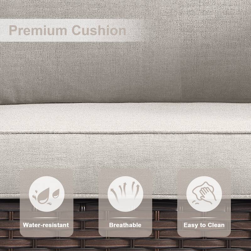 Gymojoy Wicker Swivel Glider Chair with 4 inch Olefin Cushions