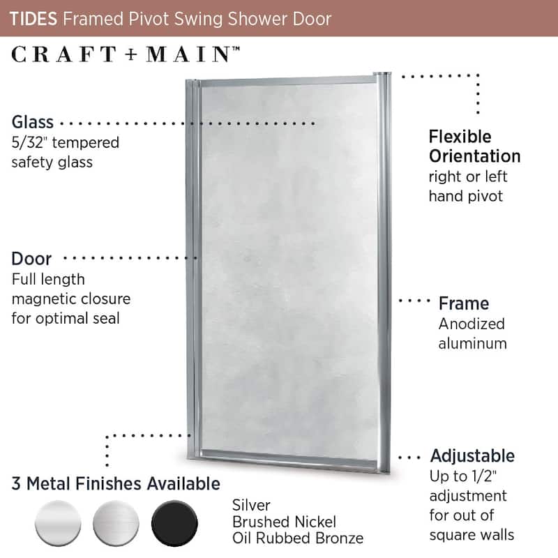 CRAFT + MAIN TDSW3165-OB Tides 65" High x 31" Wide Hinged Framed