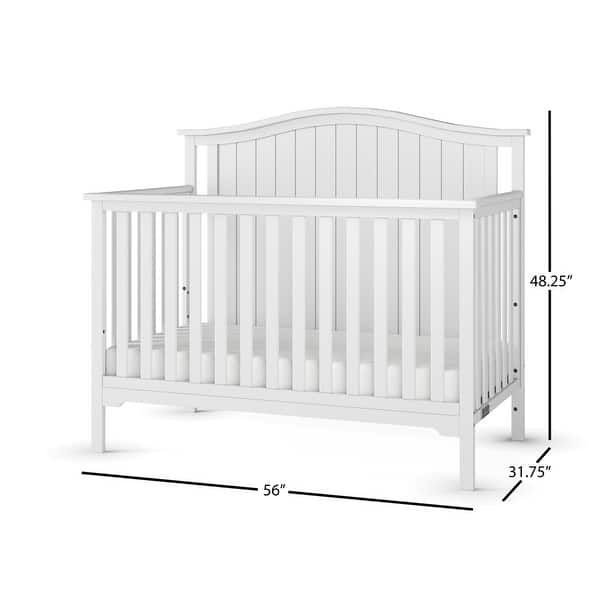 dimension image slide 2 of 4, Forever Eclectic Hampton Arch Top 4-in-1 Convertible Crib