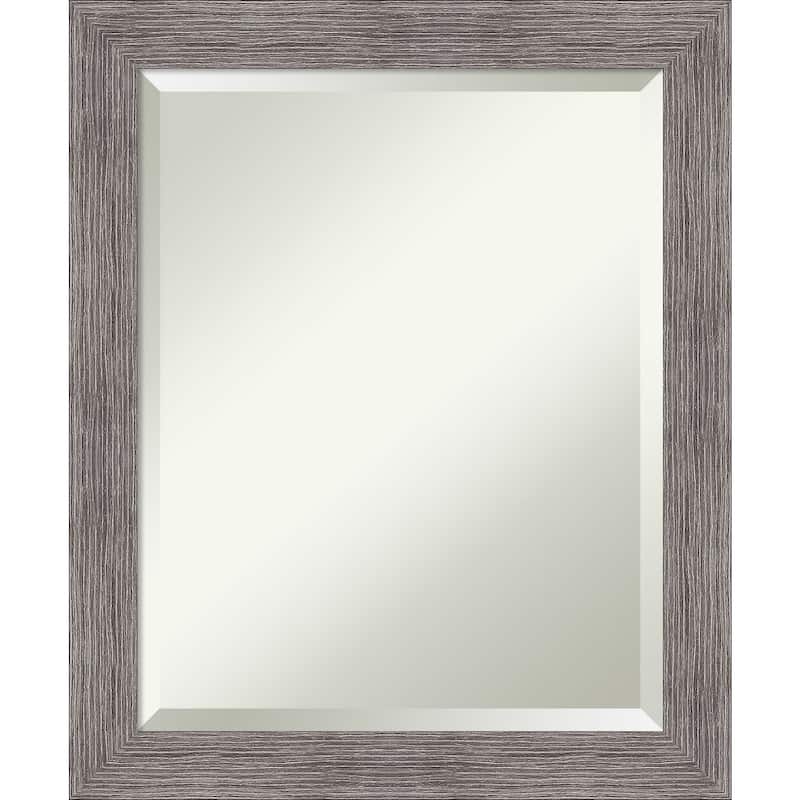 Beveled Wall Mirror - Pinstripe Plank Grey Narrow Frame - Pinstripe Plank Grey Narrow