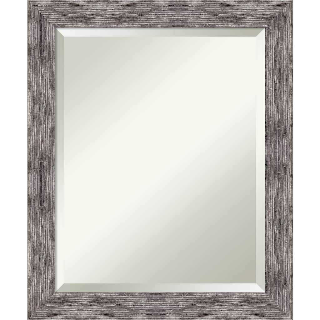 Beveled Wall Mirror - Pinstripe Plank Grey Narrow Frame - Pinstripe Plank Grey Narrow