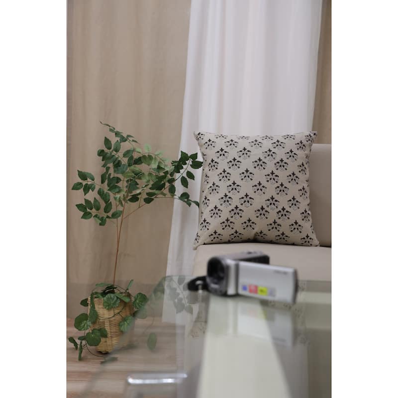 Fabdivine Linen Outdoor Sofa Block print pillow Cover