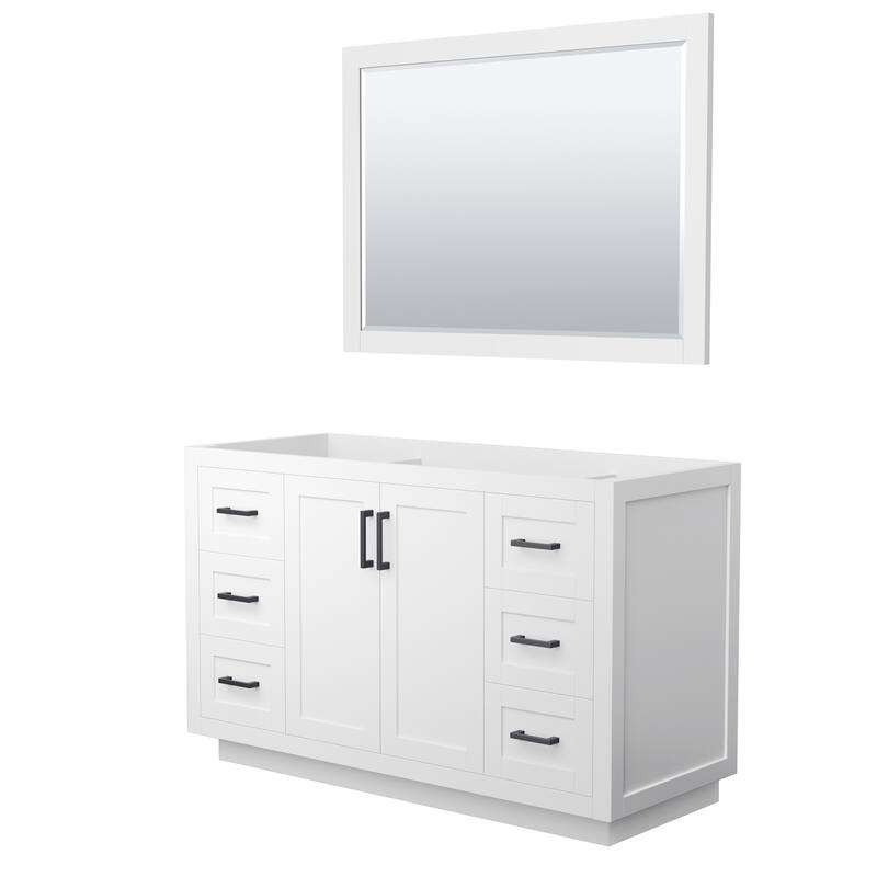 Wyndham Collection WCF2929-54S-CX-M46 Miranda 54" Single Free Standing - White / Matte Black Hardware