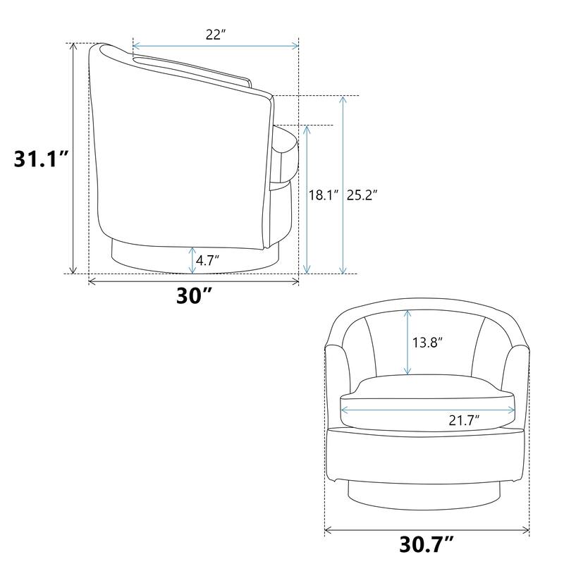 Swivel Accent Chair Armchair Upholstered Barrel Chairs