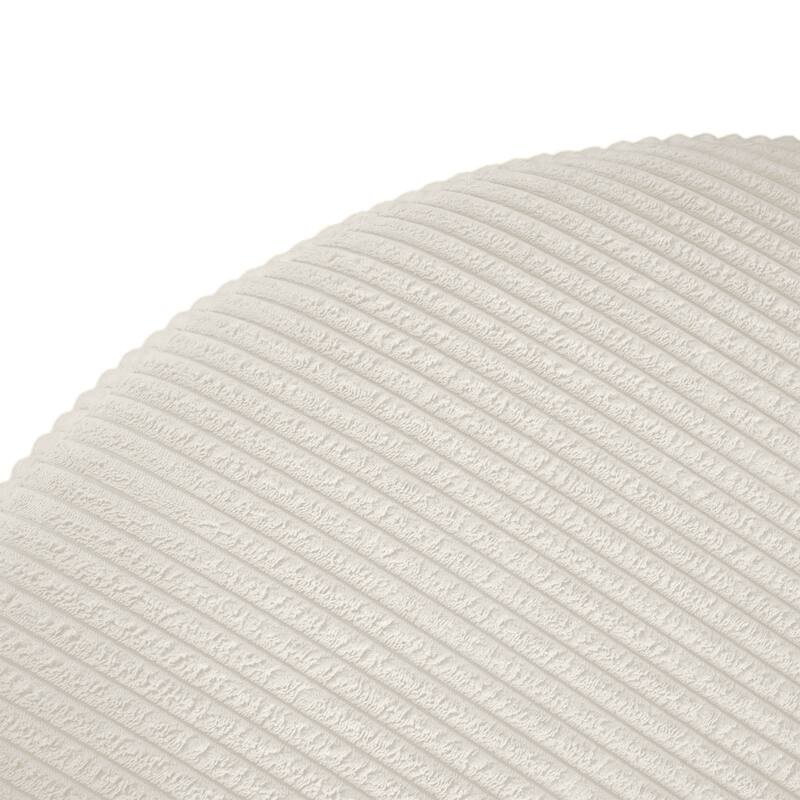 Roomfitters Upholstered Round Ottoman with Corduroy Fabric, Modern Coffee Table Footrest for Living Room