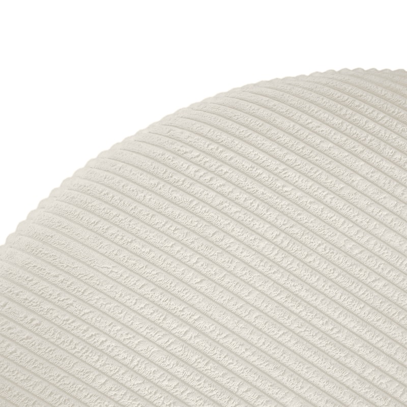 Round Fabric Ottoman - Soft Upholstered Footrest Stool for Living Room or Bedroom