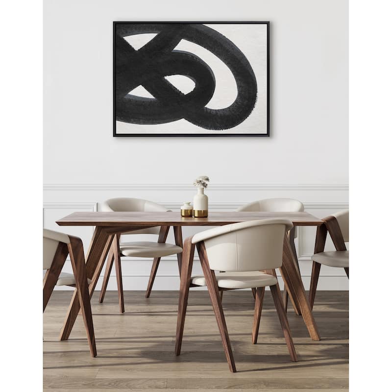 Kate and Laurel Sylvie Japandi 12 Black Framed Canvas by Rocket Jack