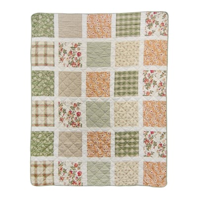 Donna Sharp Peach Rose Cotton Throw