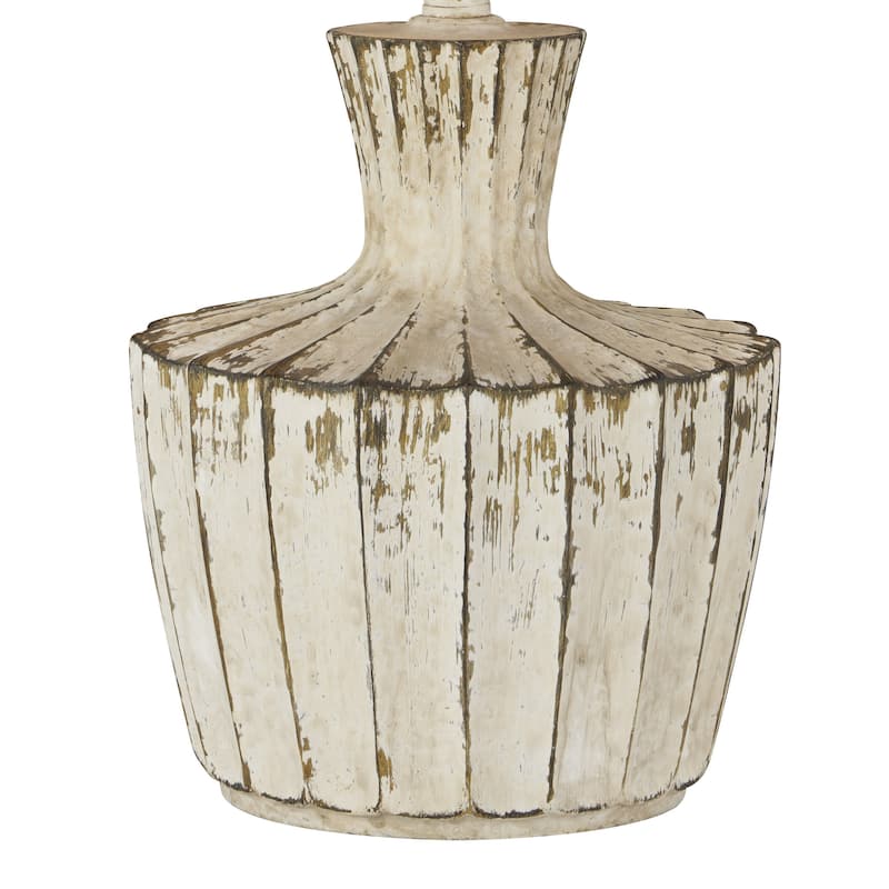Jada 26" Table Lamp with Linen Shade, Distressed Cottage White