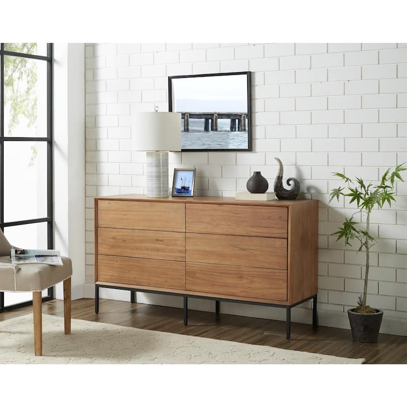 NPD Furniture Hathaway 6 Drawer Dresser - Brown - 6-drawer