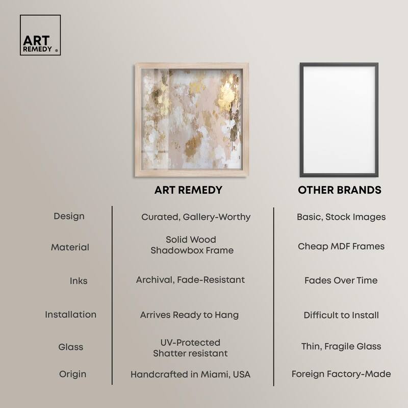 Golden Glimmer Gesture I Shadowbox by Art Remedy