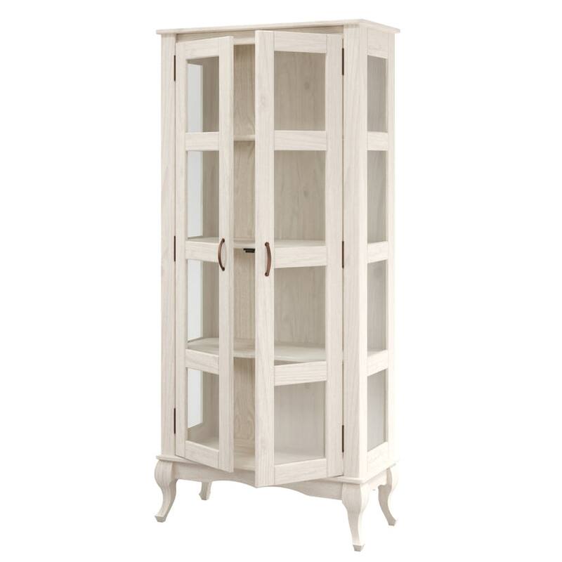 Wood Display Unit White Distressed