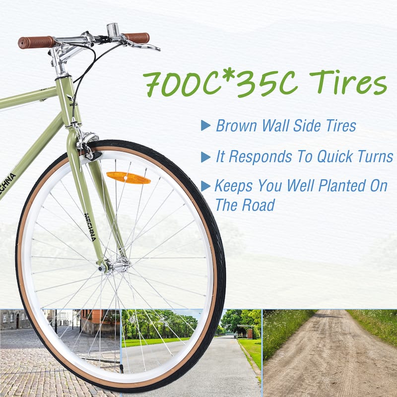 Single Speed Retro style 700C Road Bike For men women's City Bicycle, Steel Frame