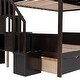 preview thumbnail 39 of 40, Stylish & Elegant Multi-function Twin over Full Bunk Bed with Shelfs, Staircase and 2 Drawers, Maximized Storage Space, Grey