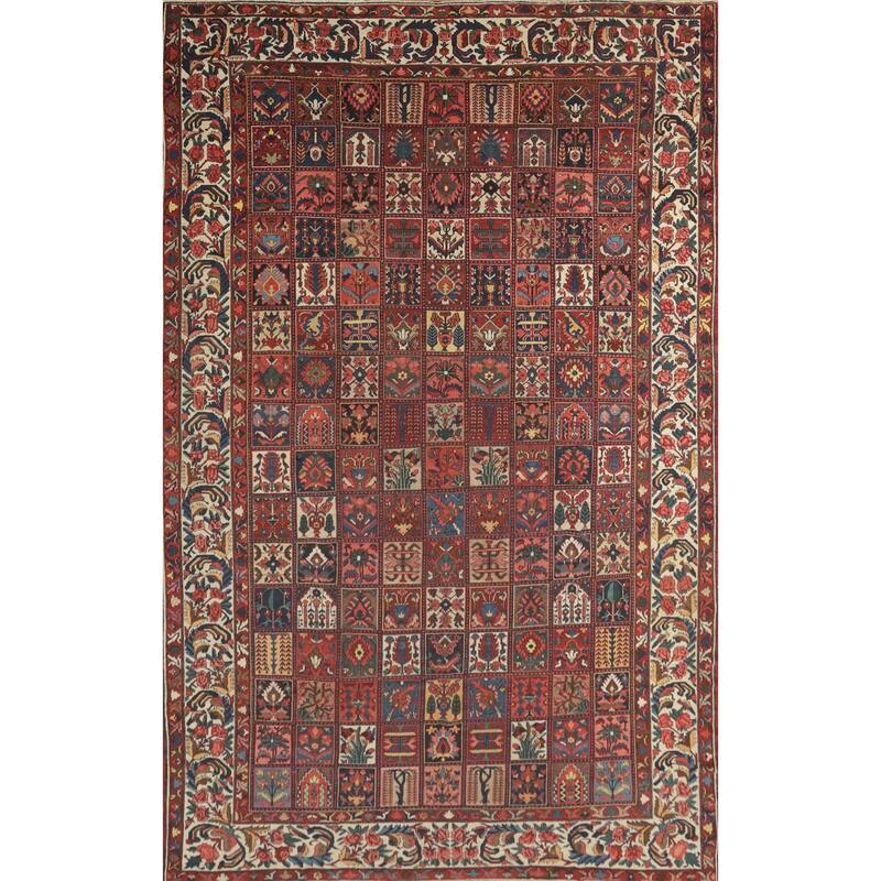 Hand Knotted Oriental 100% Wool Carpet Traditional Geometric Red Bakhtiari Area Rug - 16' 6'' X 10' 9''