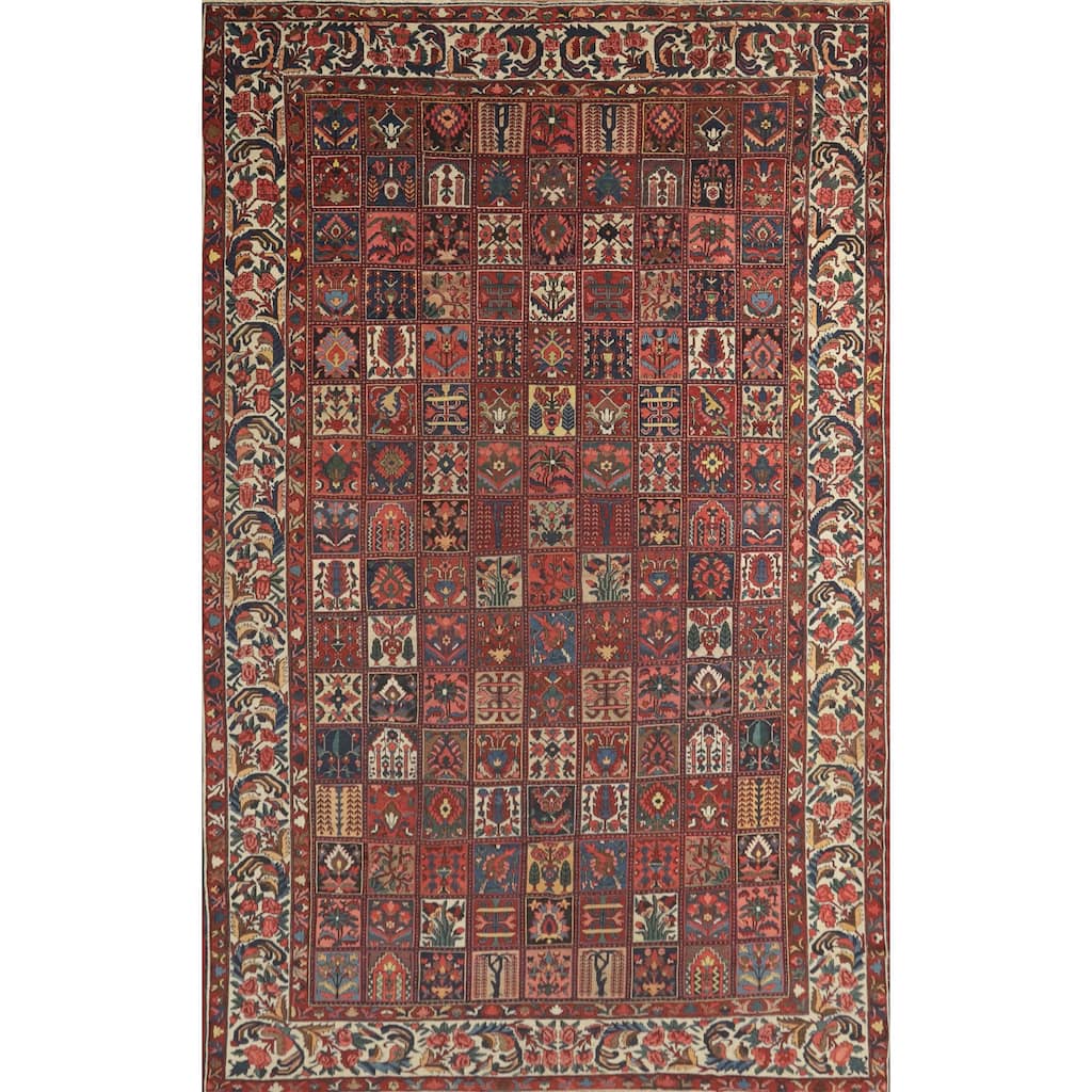 Hand Knotted Oriental 100% Wool Carpet Traditional Geometric Red Bakhtiari Area Rug - 16' 6'' X 10' 9''