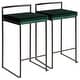 preview thumbnail 1 of 7, Porch & Den Forrest Contemporary Black Stackable Fully Welded Counter Stool (Set of 2) green velvet