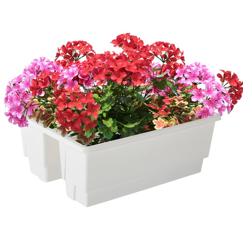 Pure Garden 20.75in Railing Planter - 6-Gal Outdoor Flower Box