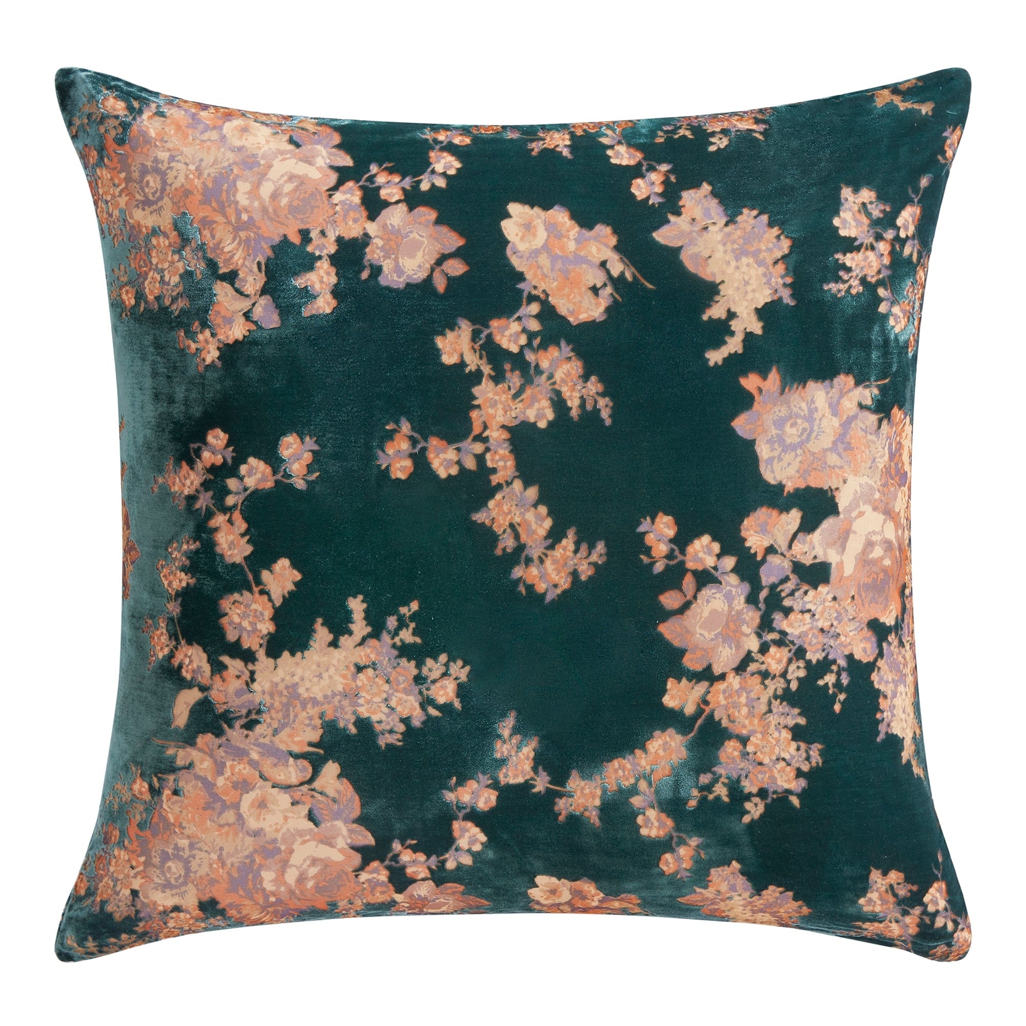 Josephine Burnout Floral Faux Silk Velvet Romantic Bedding 27x27 inch Euro Sham