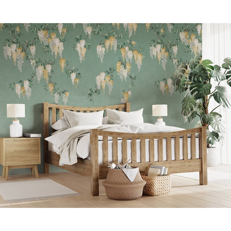 Wisteria Green Wall Mural