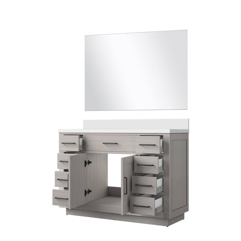 Abbey Bath Vanity with Cultured Marble Top, Sink and Mirror