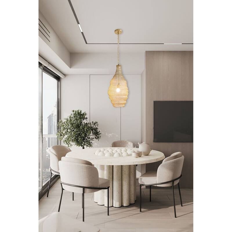 1 Light Gold Chain Basket Pendant